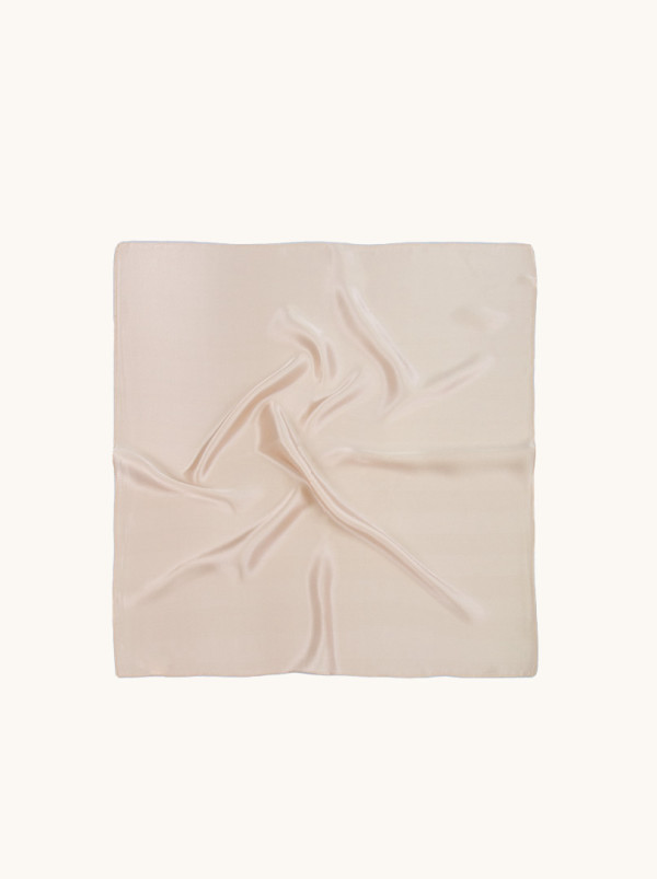 Apaszka jedwabna gładka beżowa 53x53 cm