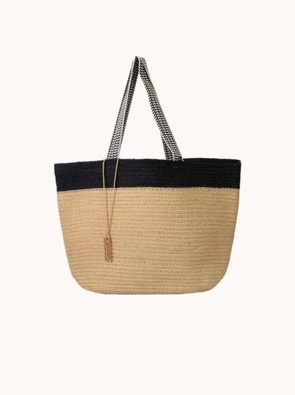 Duży kosz beżowy z uszami w pepitkę