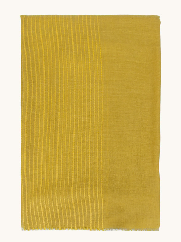 Szal z wełną miodowy 90x190 cm