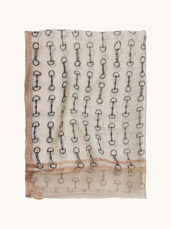 Szal wizytowy beżowy beżowy 180 cm