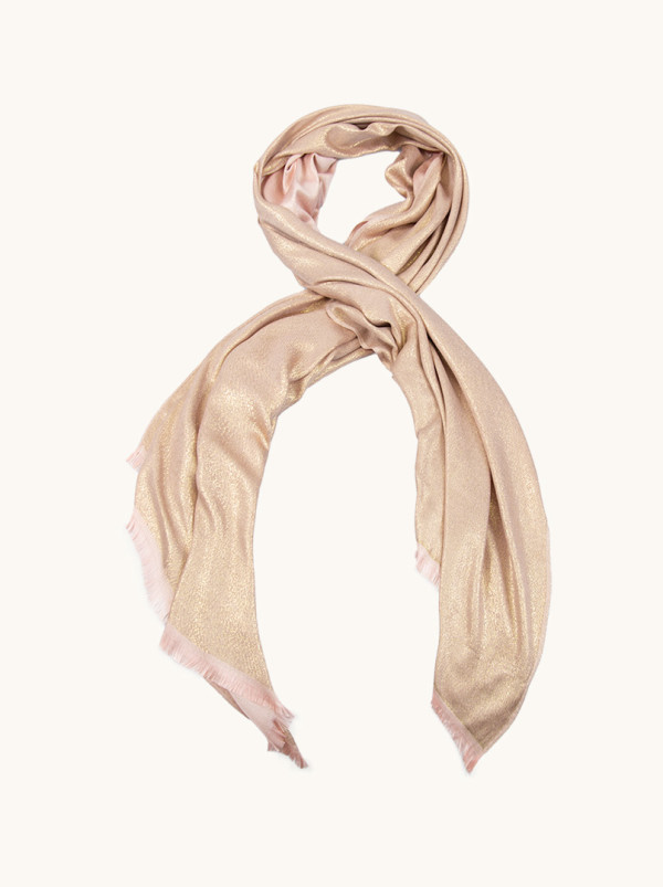 Szal wieczorowy różowy połyskujący 65 cm x 180 cm