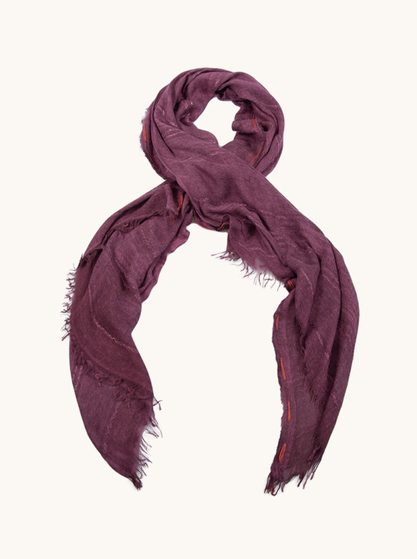 Szal 100% wiskoza ciemny fiolet 70 cm x 170 cm