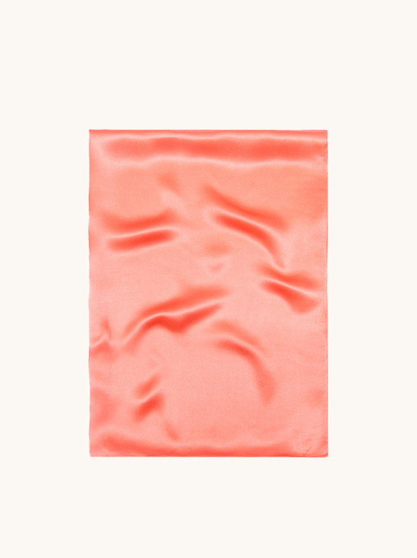 Coral silk scarf, 70x180 cm
