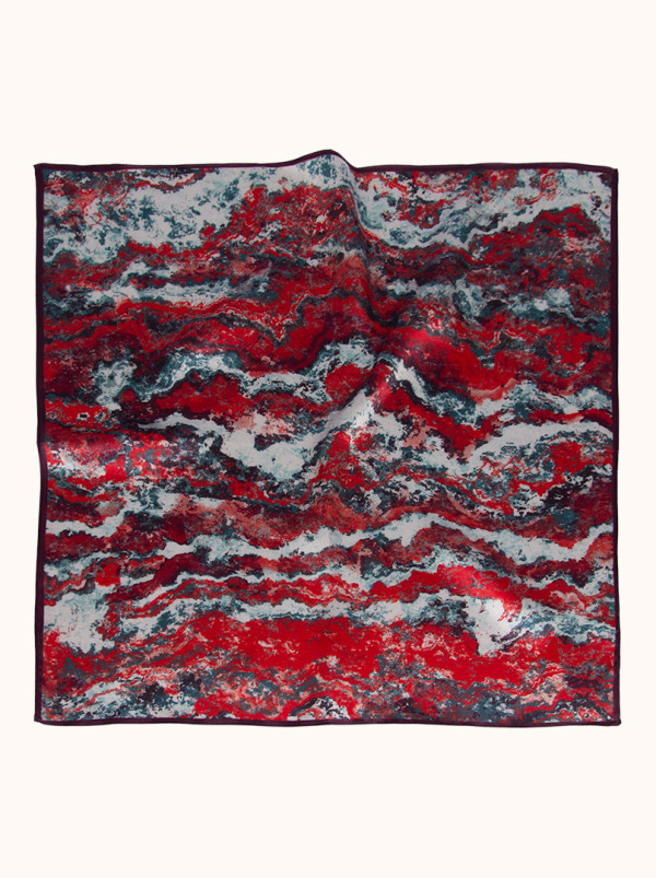 Apaszka jedwabna w malownicze wzory 53x53 cm