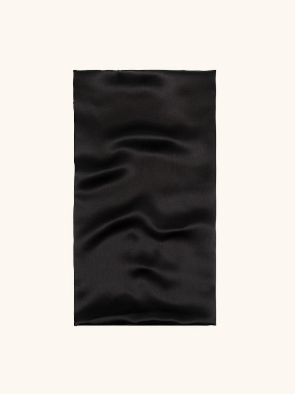 Szal 100%  jedwab czarny 65x180 cm