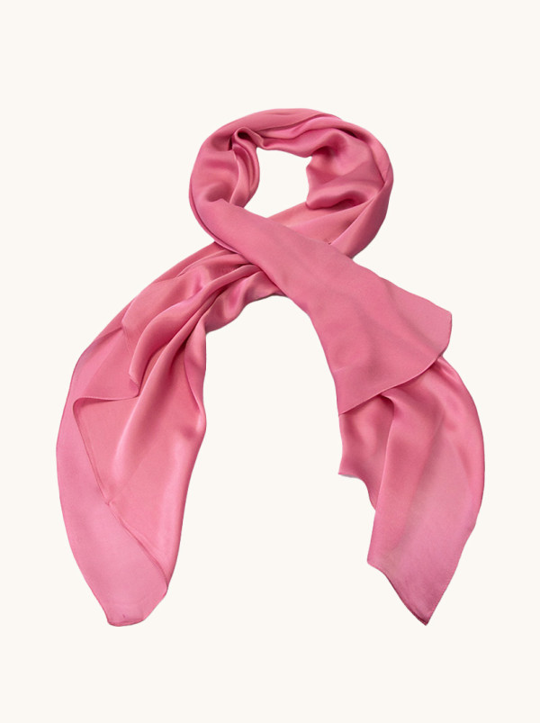 Szal jedwabny różowy 70 cm x 170 cm