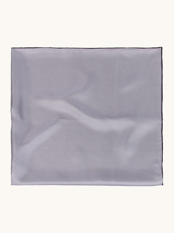 Apaszka  jedwabna ręcznie obszywana Szary Świt 90x90 cm PREMIUM