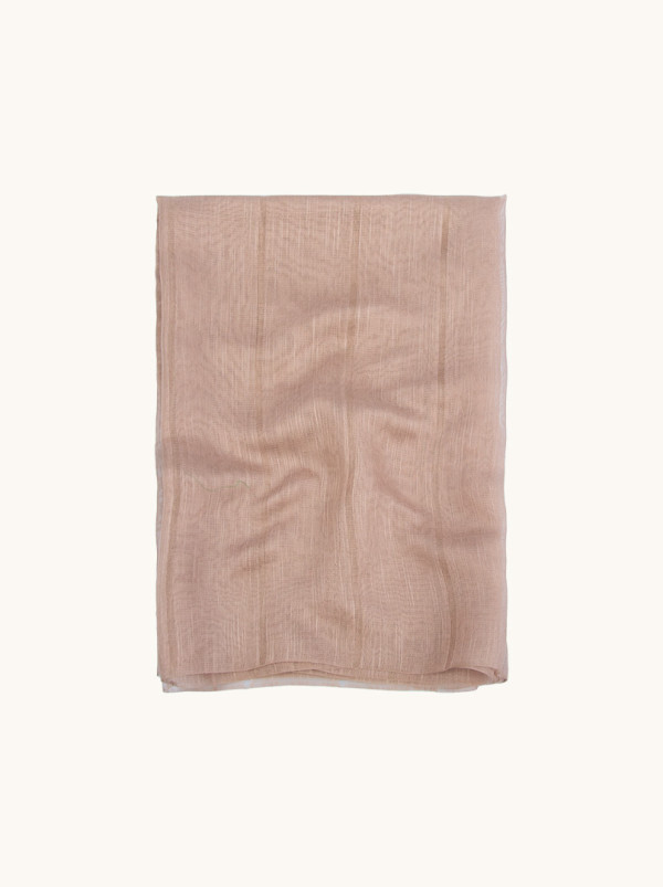 Szal wizytowy pudrowo-beżowy 190 cm