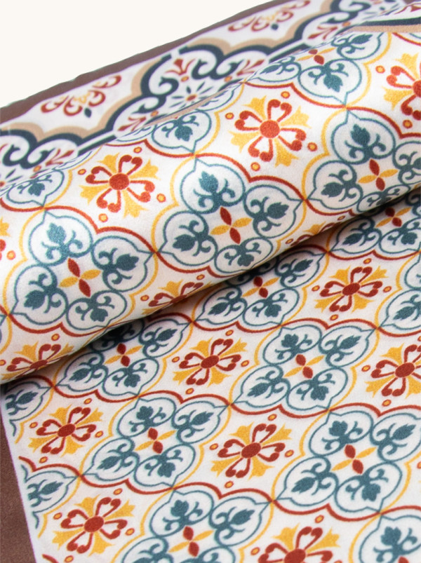 Dwustronny wąski szal z jedwabiu  16x145cm