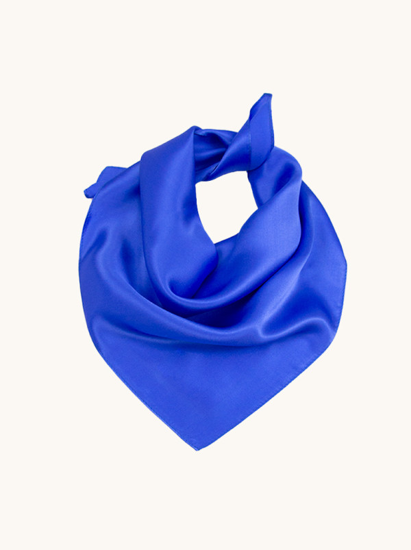 Apaszka jedwabna gładka kobaltowa 53x53 cm