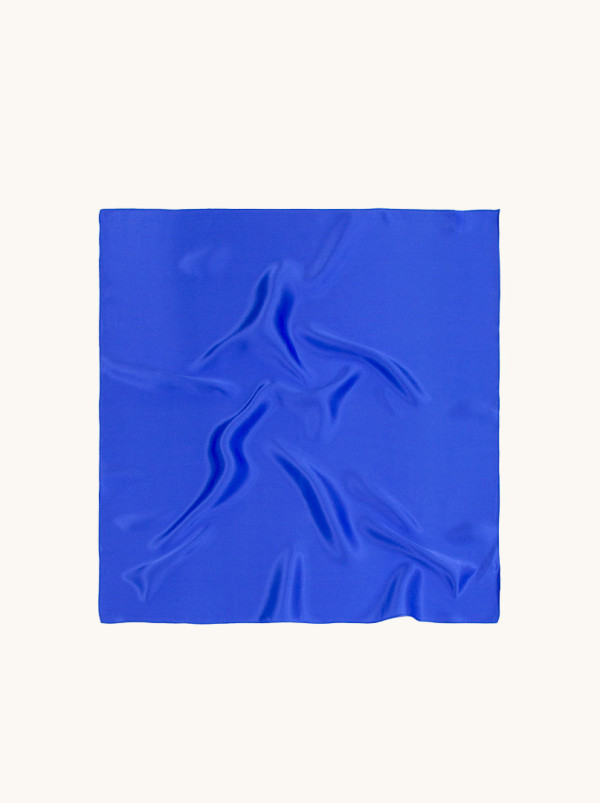 Apaszka jedwabna gładka kobaltowa 53x53 cm