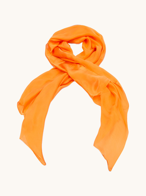 Szal jedwabny pomarańczowy 65 cm x 180 cm