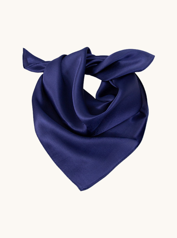 Apaszka jedwabna gładka ciemny granat 53x53 cm