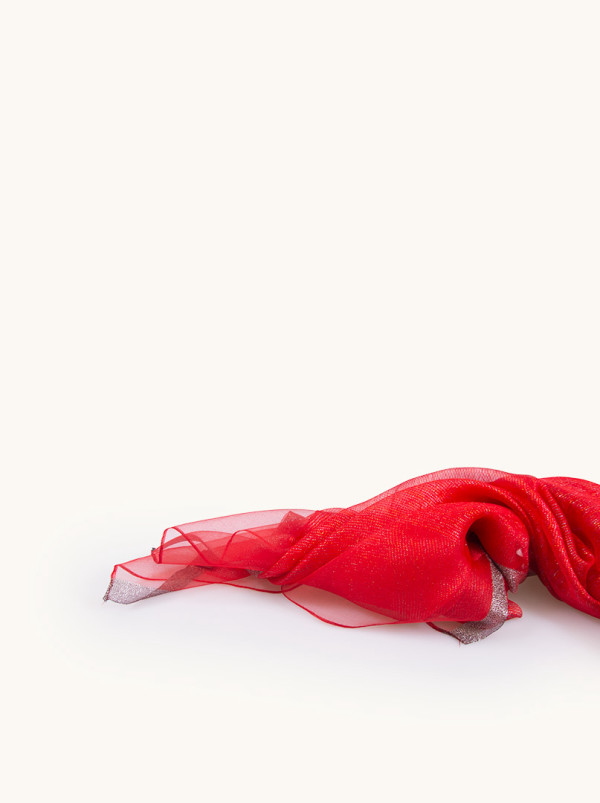 Scarf with wool and silk