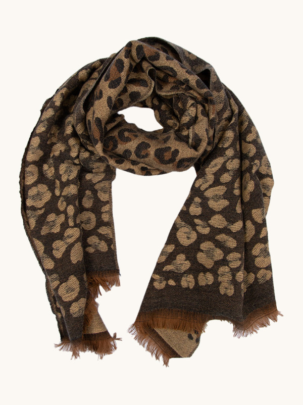 Ciepły szal w panterkę 70cm x 200cm