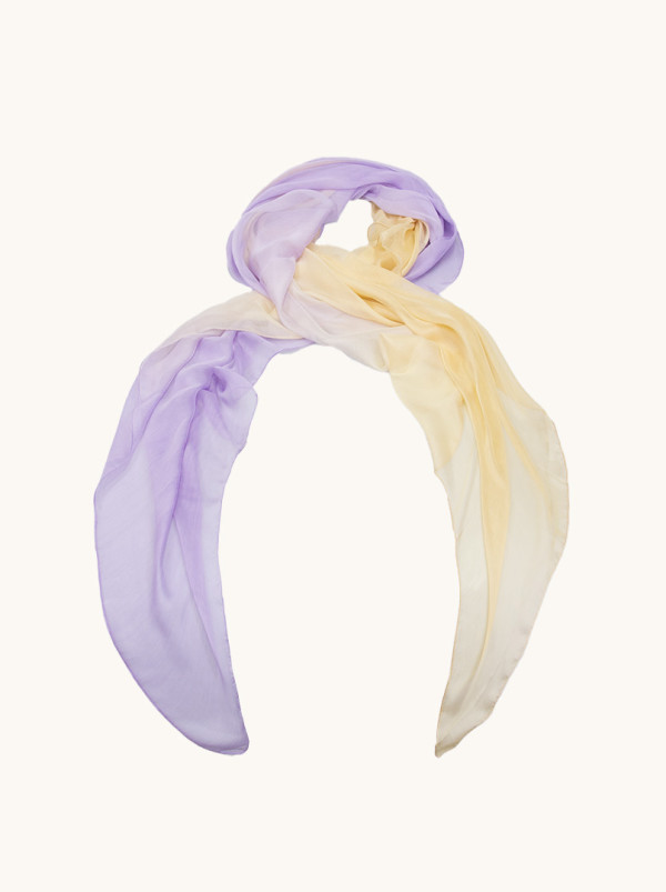 Szal lekki fioletowo-beżowy 140 cm x 170 cm