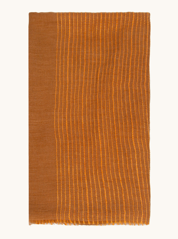 Szal z wełną karmelowy 90x190 cm
