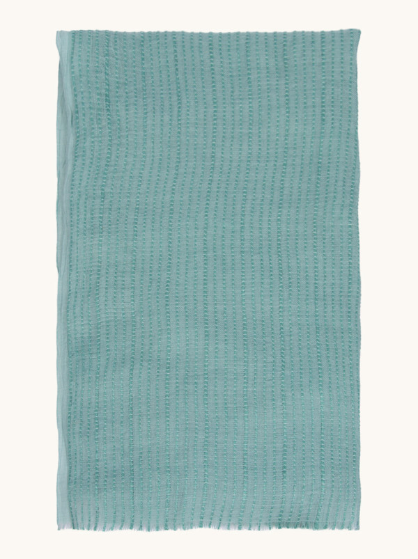 Szal z wełną miętowy 90x190 cm