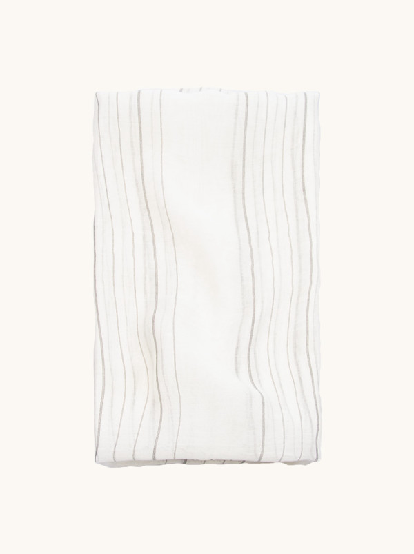 Formal scarf white with black stripes 180 cm