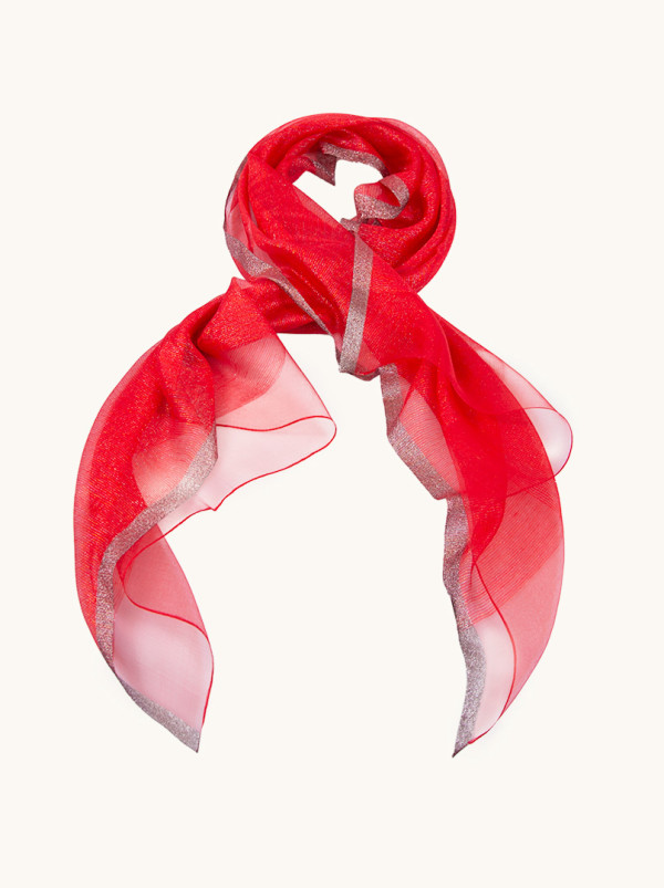 Scarf with wool and silk