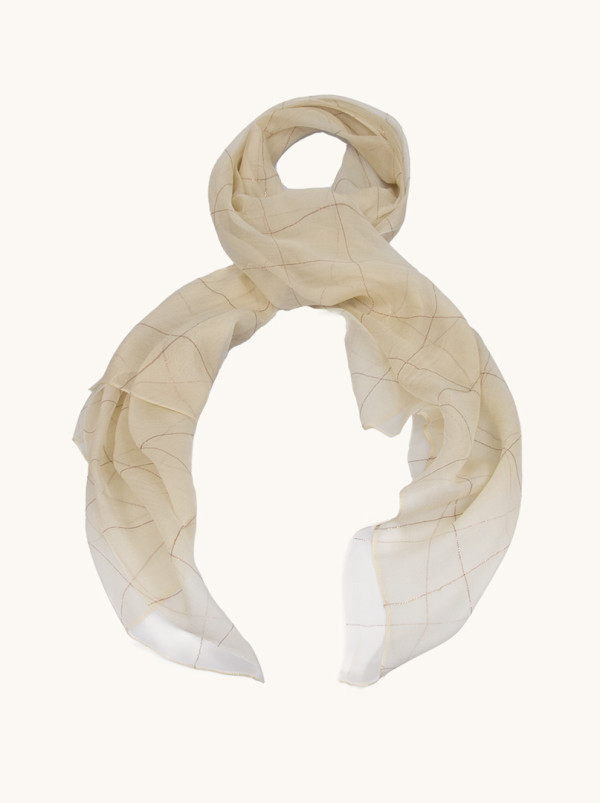 Scarf with wool and silk