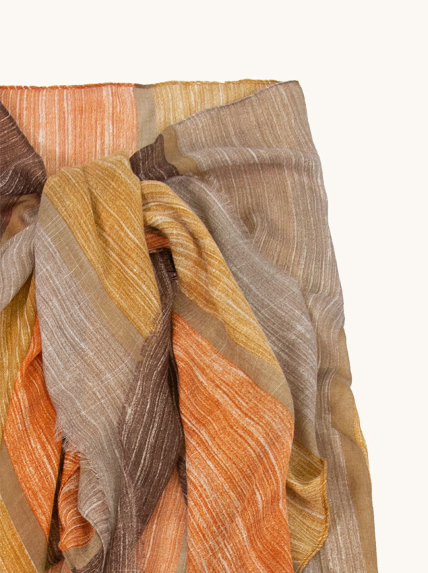 Pareo w brązowe pasy 80 cm x 160 cm