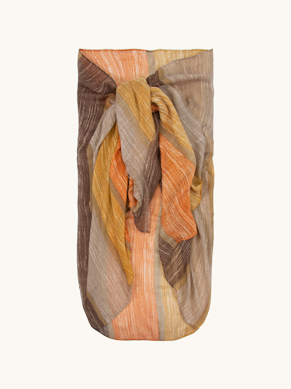 Pareo w brązowe pasy 80 cm x 160 cm