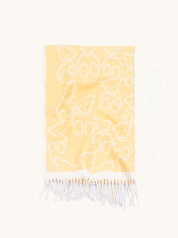 Szal z wiskozy kremowy w misie 60 x190 cm