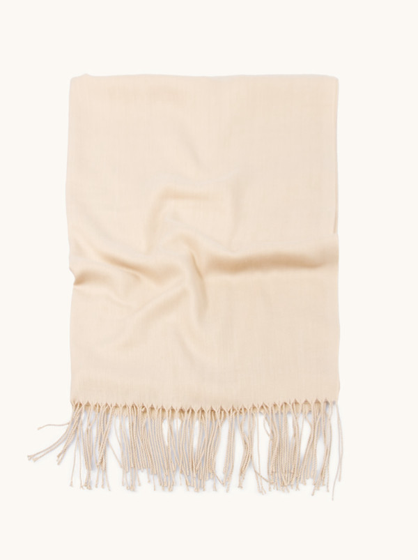 Powder Beige Viscose Scarf 70x190 cm