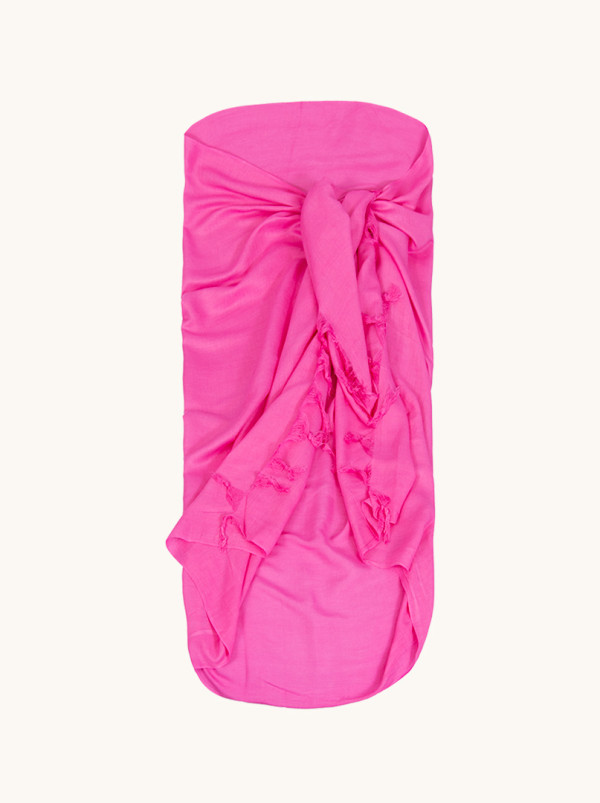 Pareo różowe z frędzlami 100 cm x 180 cm