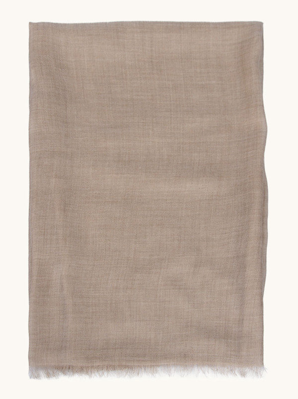 Luksusowy miękki szal kaszmirowy beż taupe 95x200 cm PREMIUM