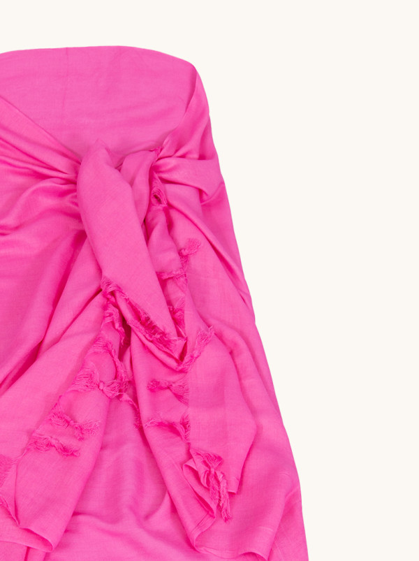 Pareo różowe z frędzlami 100 cm x 180 cm