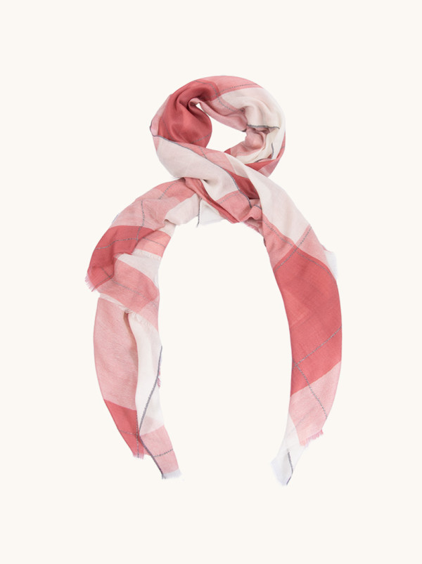 Delikatny kaszmirowy szal w kratę najwyższej jakości