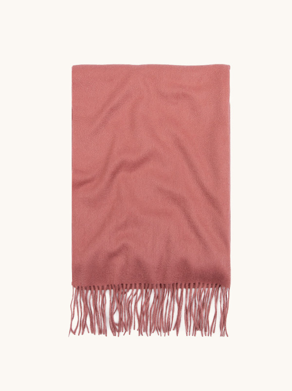 Miękki kaszmirowy szal w kolorze brudnego różu