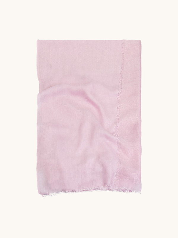 Szal wizytowy pudrowy róż z połyskującą nitką 190 cm