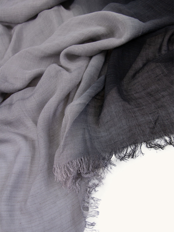 Szal cieniowany czarno-szary 90 cm x 190 cm