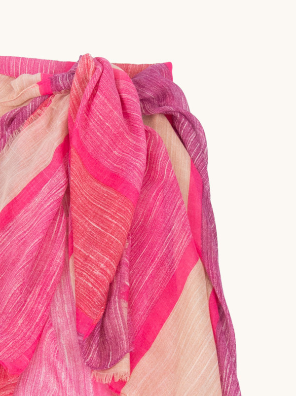 Pareo różowe w paski 80 cm x 160 cm
