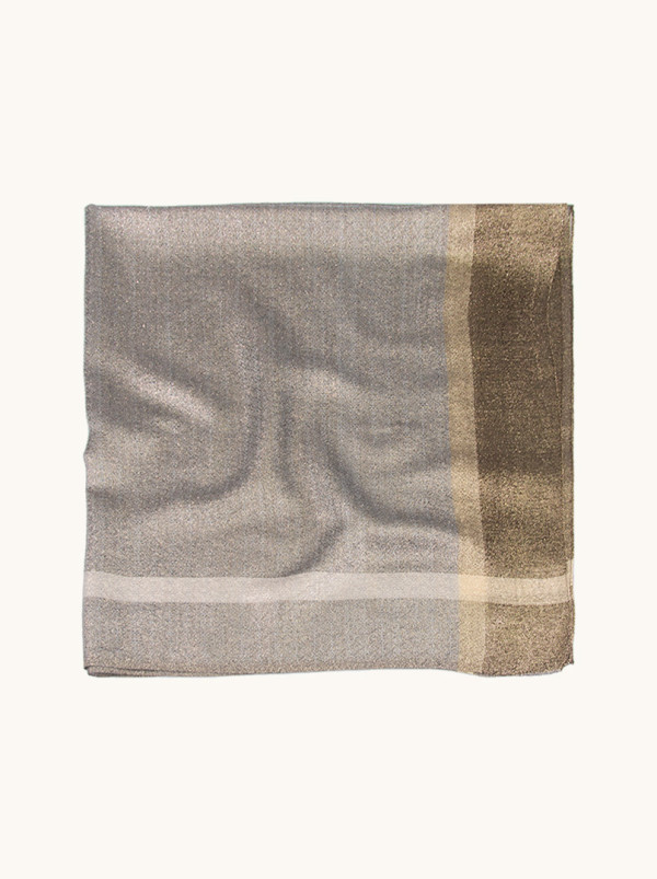 Grey formal shawl with gold glitter 90x90 cm