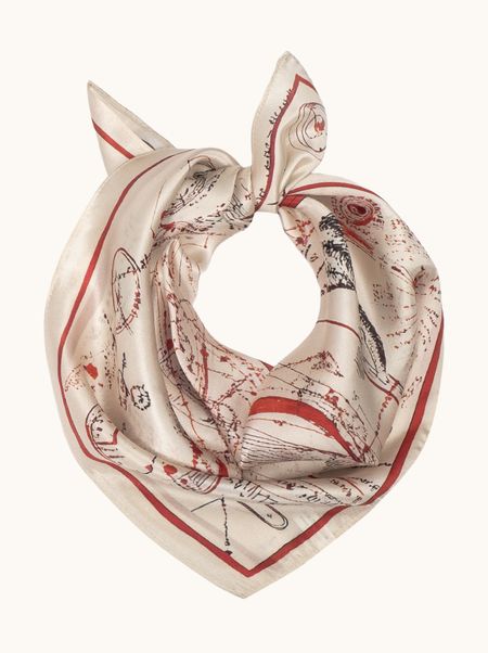 Apaszka jedwabna z artystycznym motywem 53x53 cm