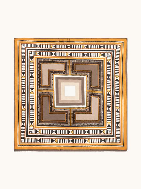 Silk scarf in geometric pattern 53x53 cm