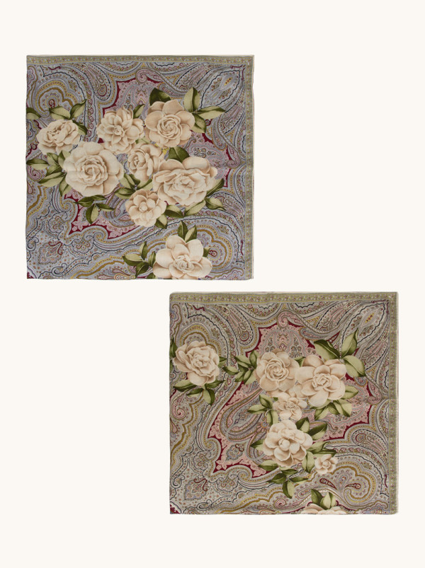 Ekskluzywna chusta z motywem roślinnym 125cm PREMIUM