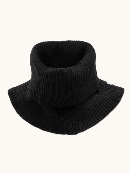 Czarny komin wełniany 30x30 cm PREMIUM 