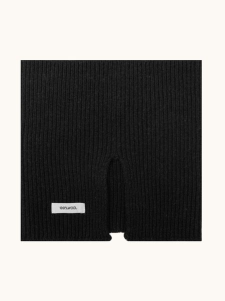 Czarny komin wełniany 30x30 cm PREMIUM 