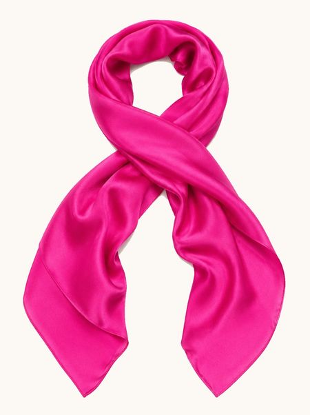 Fuchsia-colored silk scarf, 60x180 cm