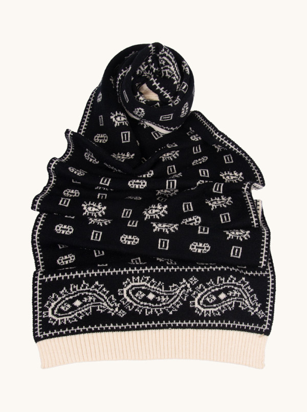 Black checkered scarf 210cm x 75cm