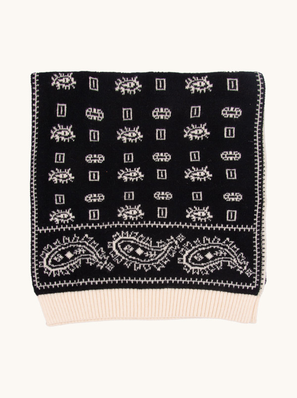 Black checkered scarf 210cm x 75cm