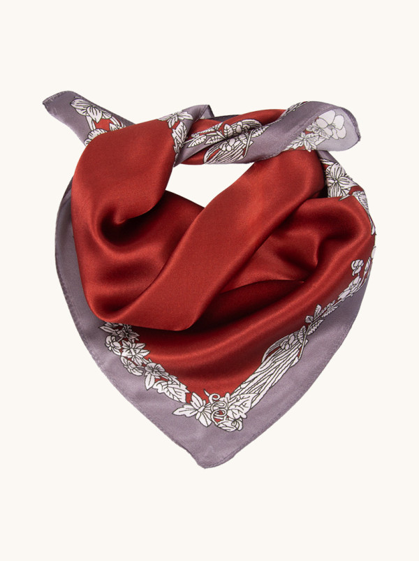 Mała apaszka  jedwabna gawroszka  Cisza Jedwabiu 53cm x 53cm PREMIUM