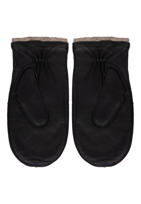  Rękawiczki skórzane czarne z jednym palcem