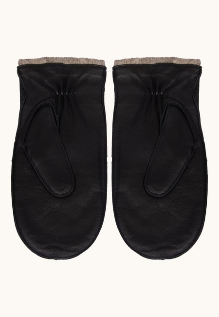 Black leather gloves with one finger