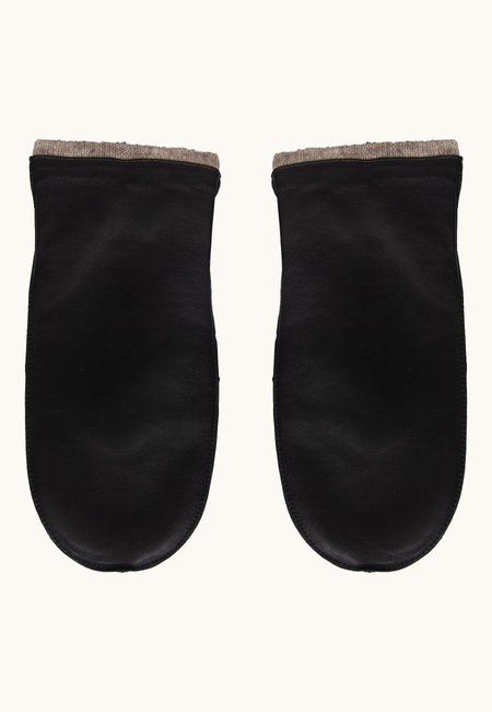 Black leather gloves with one finger